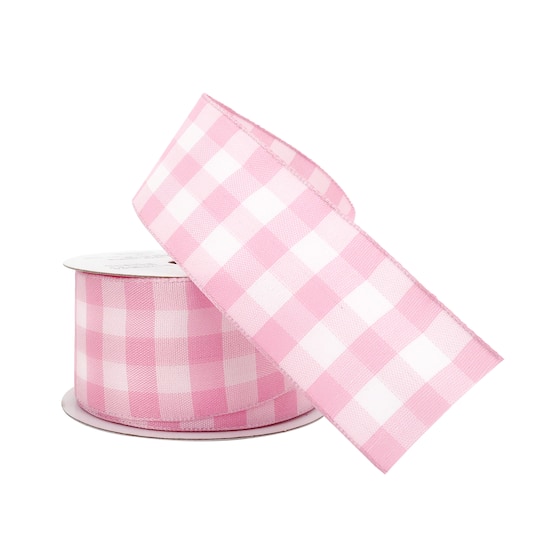 1.5&#x22; x 3yd. Wired Checkered Ribbon by Celebrate It&#x2122;